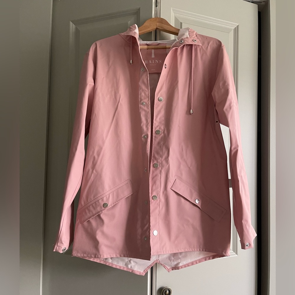 RAINS Women's Rain Coat in Pink size XXS/XS